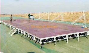 Aluminum Frame Plywood Top Custom Outdoor Portable Concert Mega Deck Stage for Sale 48x20ft （16.64x6.1m） Height 1.2-2m