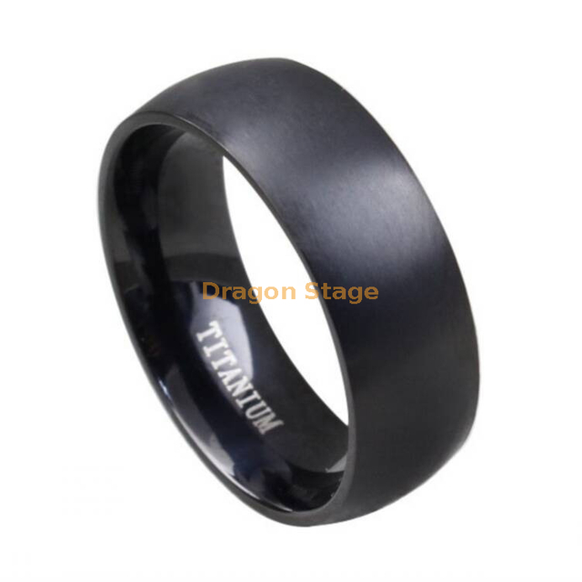 Simple Wedding Bands Plain Black Titanium Rings For Men