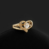 Wholesale Women Jewelry Rose Gold Zircon Heart Shaped Saudi Arabia18k 24k Gold Engagement Wedding Ring