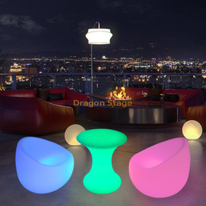 Light Up Outdoor Garden Modern Night Club Event Party Lounge Cafe Glow Plastic Led Bar Furniture Table Chair Sofa Stool Set