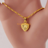 Dubai Gold 24K Elegant Style Jewelry Gold Plated Sweet Heart Pendant Necklace For Women