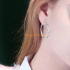 new 2020 korean style fashion women jewelry custom stainless steel silver plated big cross hoop earrings