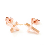 Cheap Wholesale Women Accessories Fashion Jewelry Stainless Steel Custom 18K Rose Gold Plated Simple Cross Stud Earring