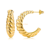 fashion jewelry stainless steel custom big twisted gold plated indian hoop earrings for women