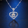 Wholesale Custom Jewelry Dainty 925 Sterling Silver Zirconia Heart Pendant Necklace For Women