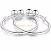 Fashion Design Jewellery Adjustable Charm Stainless Steel Silver Bangles Custom Lucky Baby Bracelet