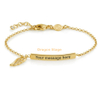 Wholesale Name Bar Gold Plated Bracelet, Custom Stainless Steel Engraved Bar Bracelet