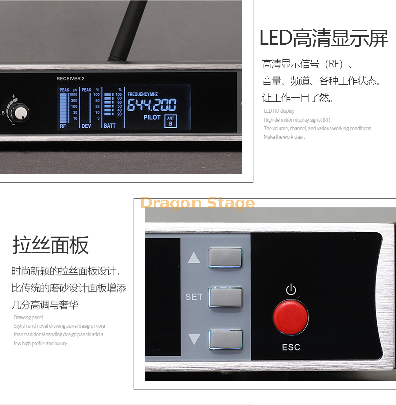 details of Professional wireless microphone outdoor performance stage KTV conference room one with two microphones household karaoke singing (2)