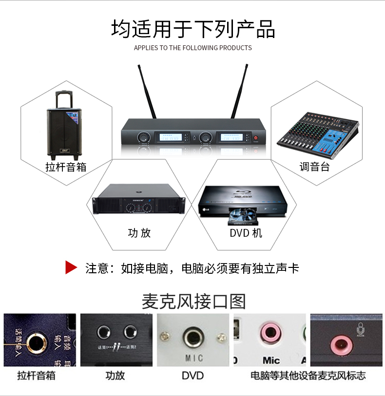 Professional KTV conference room stage performance collar clip wearing microphone u-segment wireless one to two microphone home1 (5)