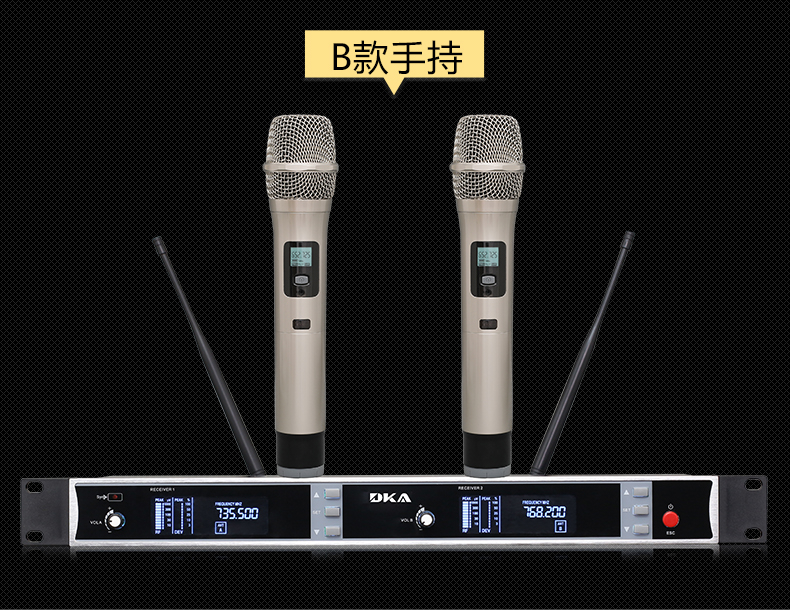 details Skm9000 professional stage performance microphone singing KTV karaoke one to two wireless microphone home (3)