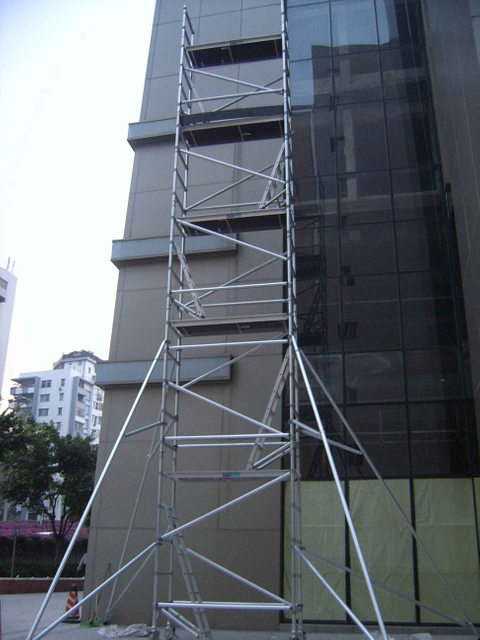 Easy Assemble Aluminum Mobile Stair Scaffolding For Outdoor Building