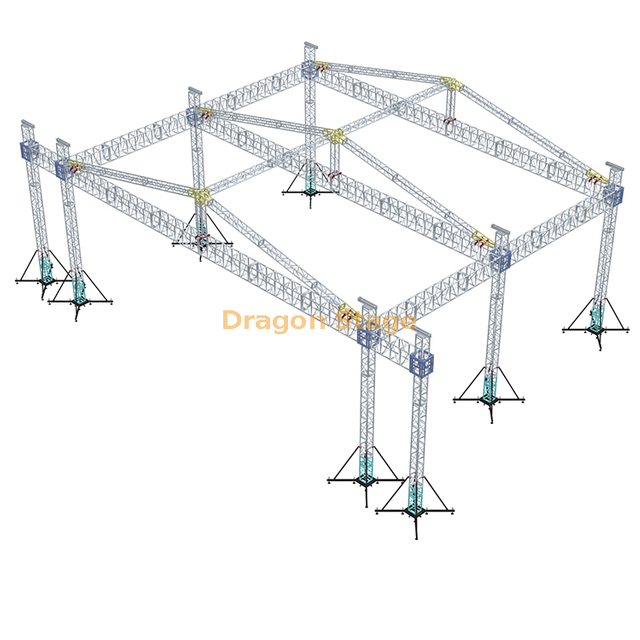 Custom Portable Concert Outdoor Lighting Truss 18x15x10m with Wings 6m for Led Screen