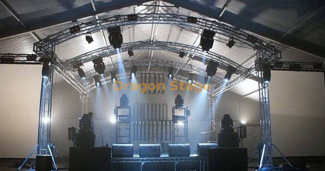 Custom Aluminum Outdoor Stand Event Truss Wth Curved Rood 8x6x5m