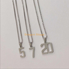 Stainless Steel Necklace Personalized Number Date Custom Pedant Gold Necklaces