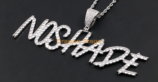 Cheap Custom Name Plate Necklace Full CZ Stones Personalized Hip Hop Ice Out Jewelry