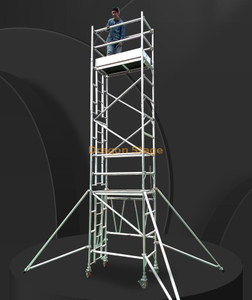 0.75x2x4.29m Aluminum Ladder Mobile Single-width Scaffolding 