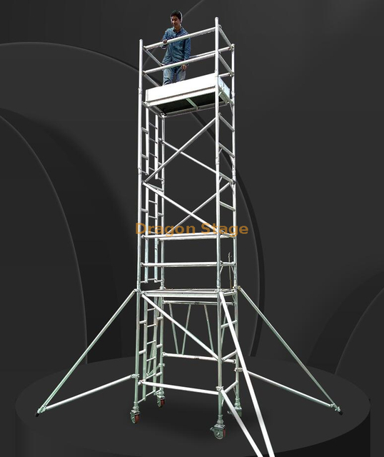 0.75x2x4.29m Aluminum Ladder Mobile Single-width Scaffolding 