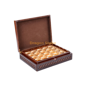 Luxury box packaging wood gold foil wooden box for middle east chocolate
