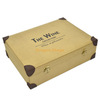 Recycled Cardboard Folding Brown Kraft Leather Box For Wine Shipping