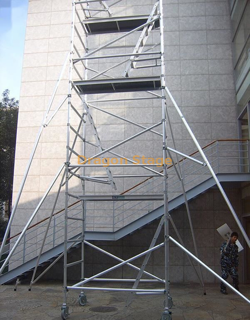 4.76m Aluminum Scaffolding with Hang Ladder From Ceiling