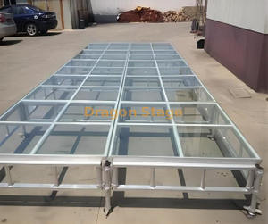 Transparent Acrylic Wedding Swimming Glass Stage Platform / Mobile Portable Event Glass Acrylic Stage 9.76x6.1m Height 0.8-1.2m