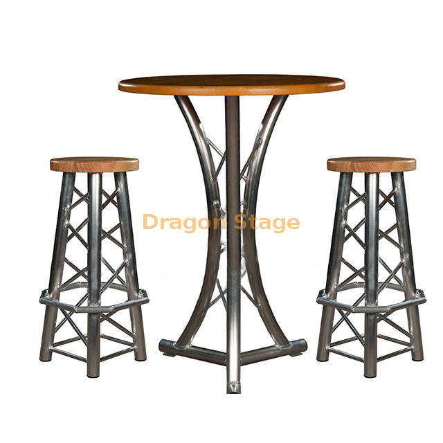 Factory Price Modern Design High Quality Aluminum Truss Bar Table And Stool 