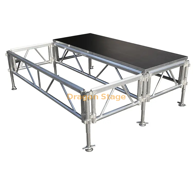 Lightweight Aluminum Easy Affordable Modular Portable Stage Systems 8x6m with 2 Stairs