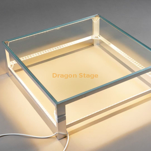 Clear Topping Square Explosion-proof Glass Stage Props 60x60cm for Wedding