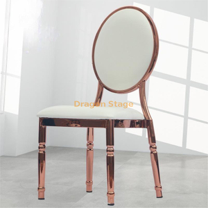Electroplated Round Back Chair, Titanium Gold Dining Chair, Rose Gold Sun Chair, European Style Dining Table Chair, Hotel Chair, Iron Art Soft Chair
