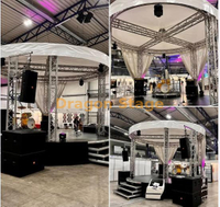 Temporary circular truss ceiling structure for indoor wedding and exhibition event installations