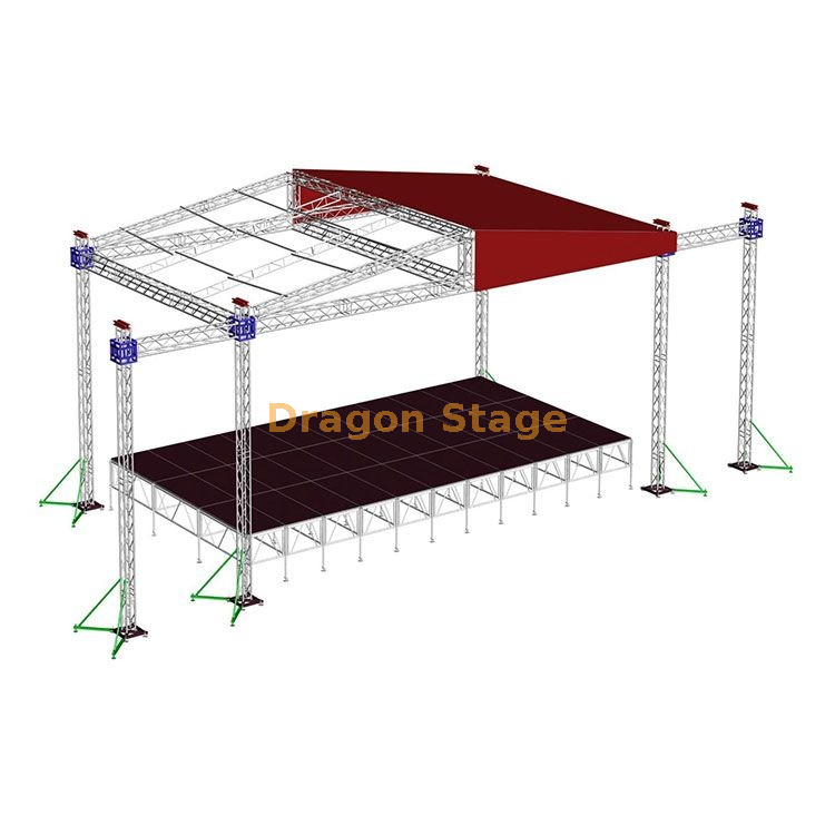 Aluminum DJ Event Concert Performance Lighting Stage Spigot Truss 6x6x4m