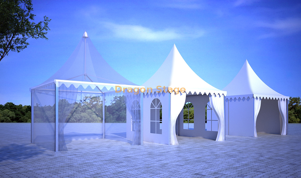 Clear Aluminum Frame Pagoda Tent for Sports 5x5m (1)
