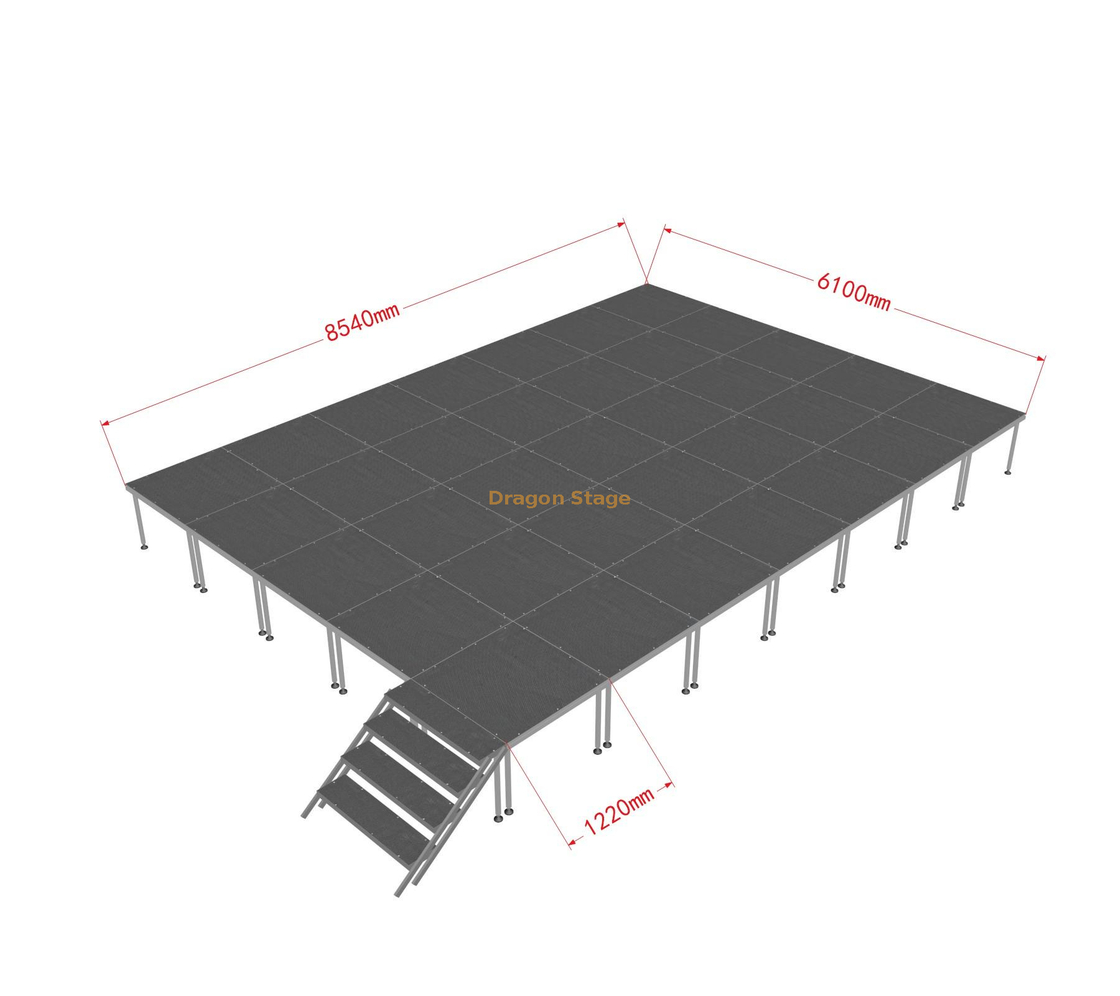 Concert Portable Adjustable Mobile Modular Stage Platform 8.54x6.1m