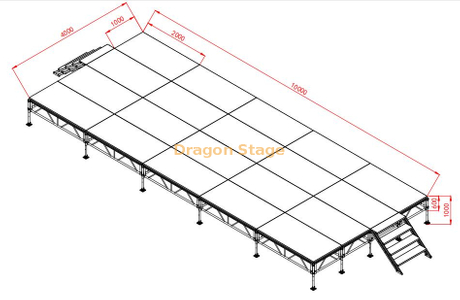 Outdoor Indoor Removable Modular Event Stage 10x4m