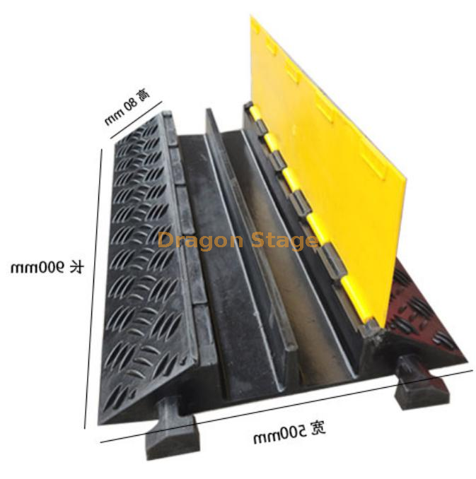 2-hole Protective Rubber Cable Ramp for Lighting equipment (5)