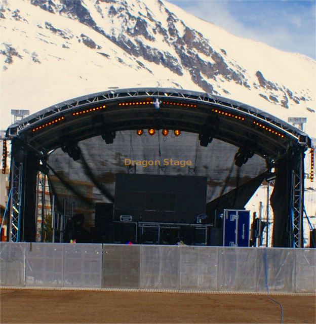 Aluminum Event Stage Curved Roof Trusses 7x7x7m