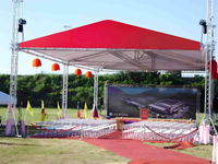 Large outdoor canopy tent truss structure for wedding parties and event celebrations