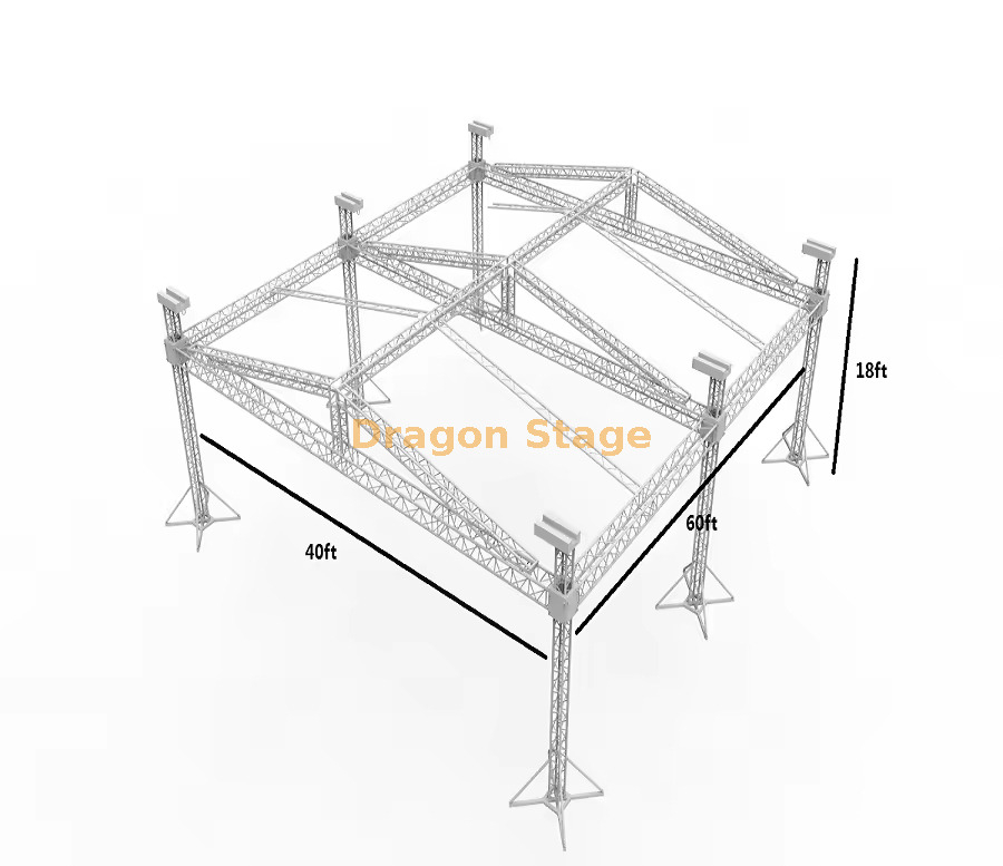 Outdoor Aluminum Event Stage Lighting Truss 60x40x18ft
