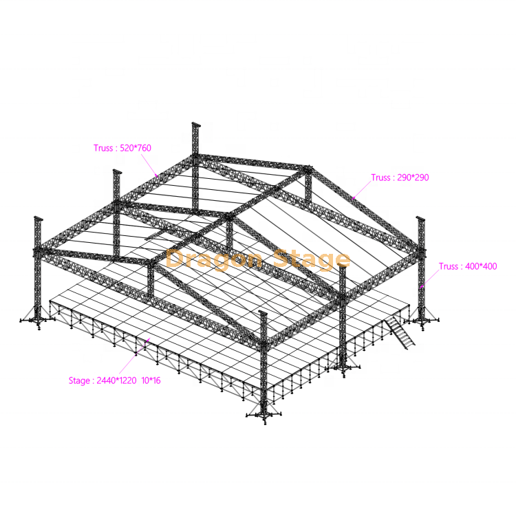 18x18x10m Outdoor Concert Roof Truss Stages