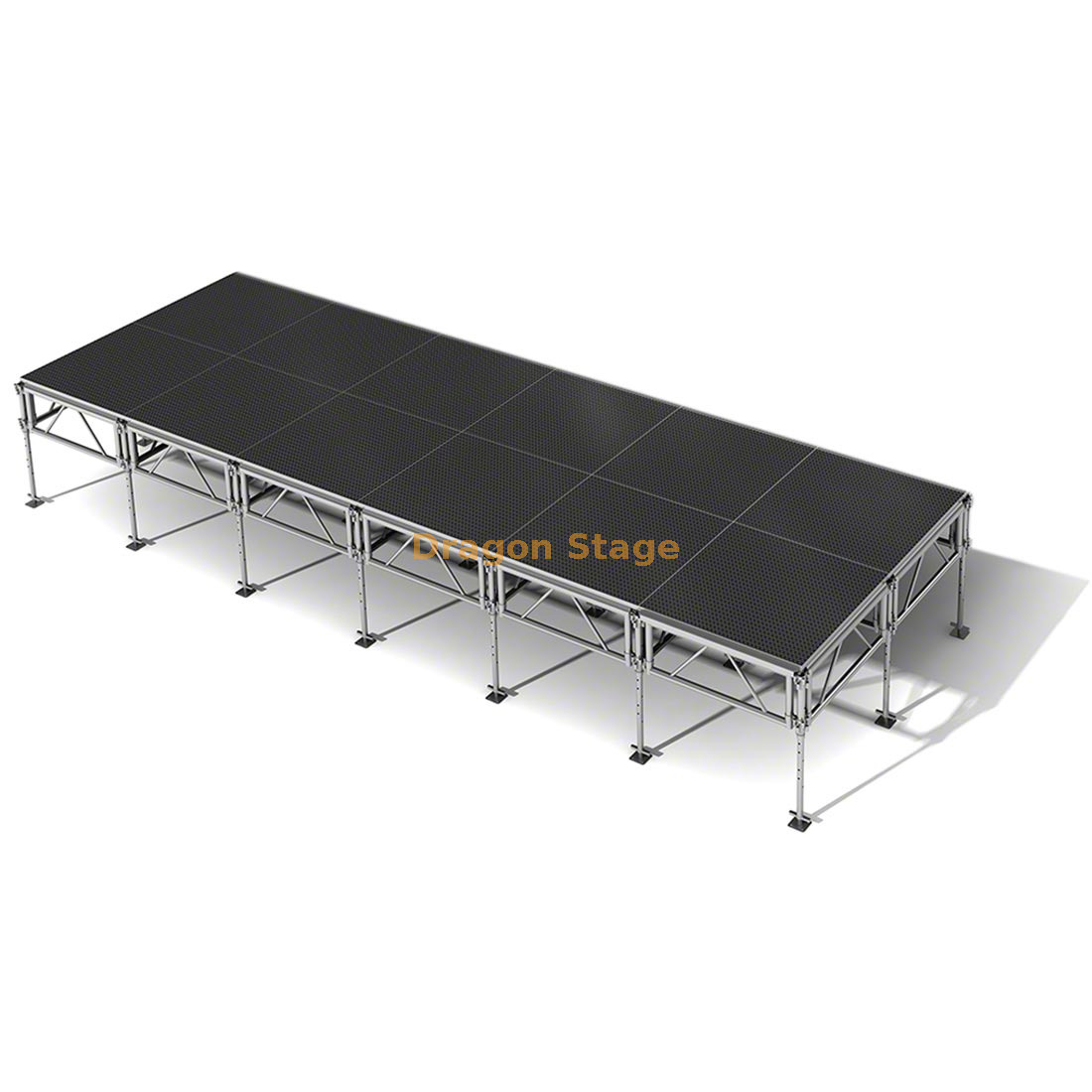 7.32x2.44m Aluminum Moving Concert Collapsible Stage with 2 Stairs