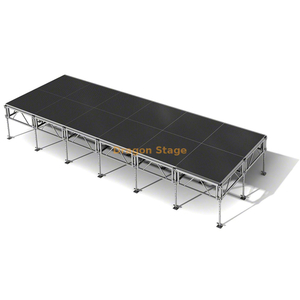 7.32x2.44m Aluminum Moving Concert Collapsible Stage with 2 Stairs