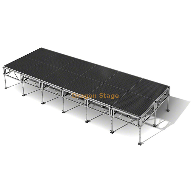 7.32x2.44m Aluminum Moving Concert Collapsible Stage with 2 Stairs