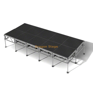  Aluminum Assemble Adjustable Concert Portable Modular Event Stage Platform 6.1x2.44m Height 0.6-1m with 2 Stairs