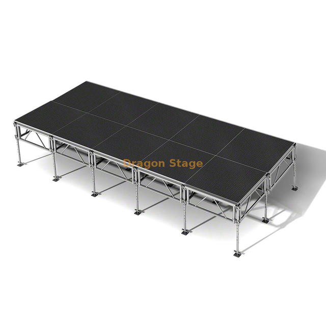  Aluminum Assemble Adjustable Concert Portable Modular Event Stage Platform 6.1x2.44m Height 0.6-1m with 2 Stairs