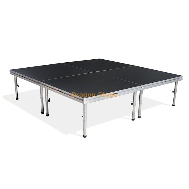 8' x 8' Aluminum Mobile Quick Stage System - Adjustable Height Portable Performance Platform