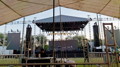 21x20x11m Professional Concert Roof Stage System with Speaker & LED Wings