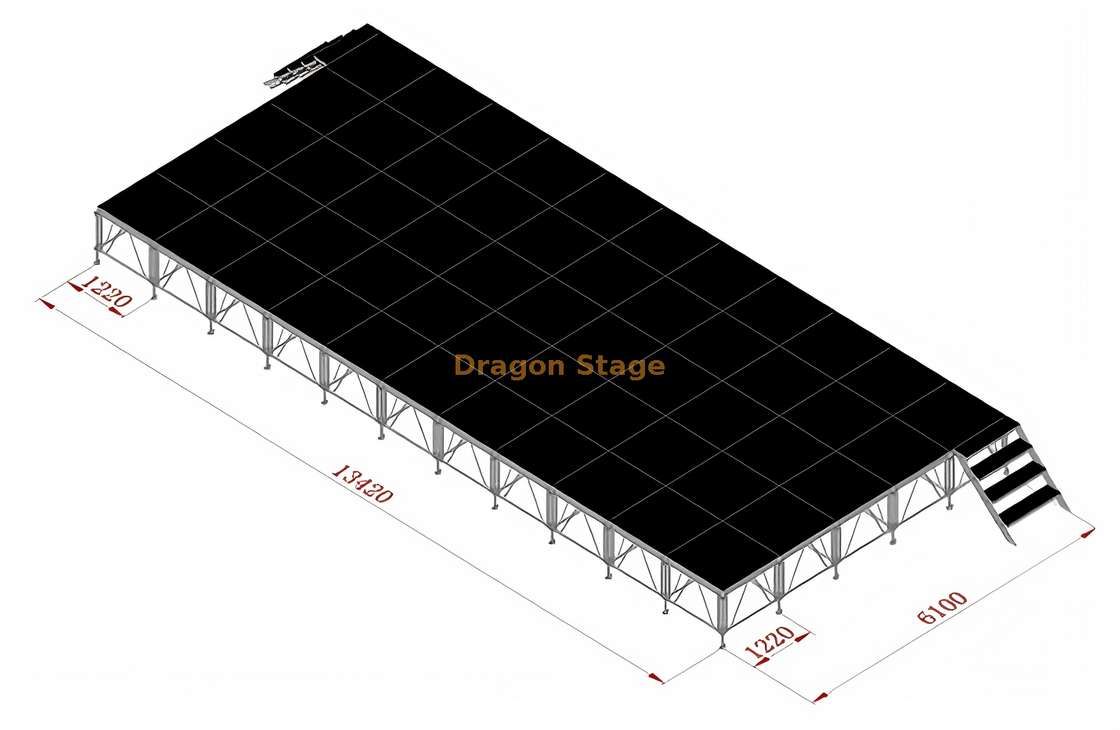 Outdoor Mobile Concert Stage Music Scene Nightclub DJ Booth Lighting Truss Stage 13.42x6.1m