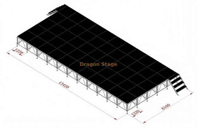 Outdoor Mobile Concert Stage Music Scene Nightclub DJ Booth Lighting Truss Stage 13.42x6.1m