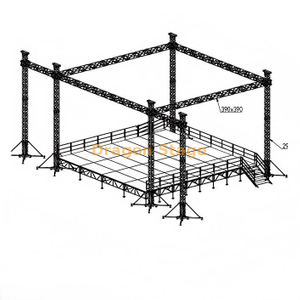 7x7x7m Aluminum Event Stage Truss System with 2m Line Array Speaker Wings