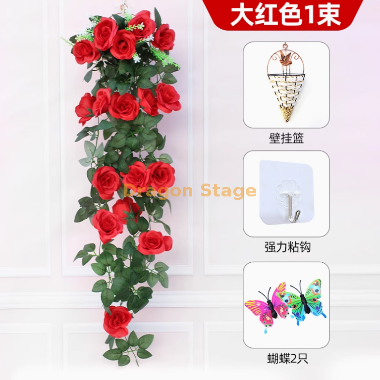 栗色 红1玫瑰送篮粘钩